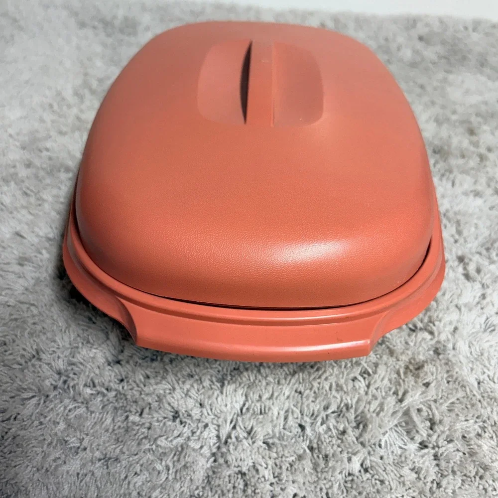 Tupperware Microwave Food Steamer 3 Pieces 6 Cup Dusty Rose Pink #1273-3 Vintage
